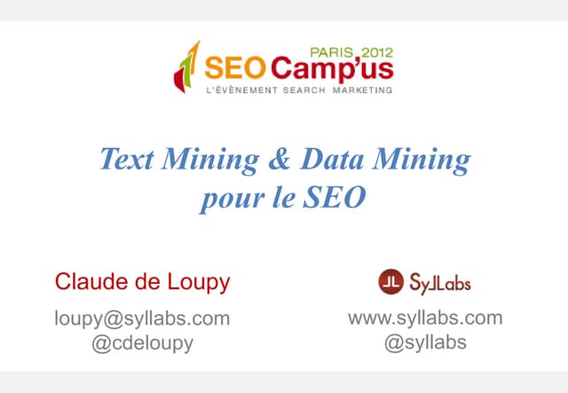 Syllabs - Seo campus : text mining ...